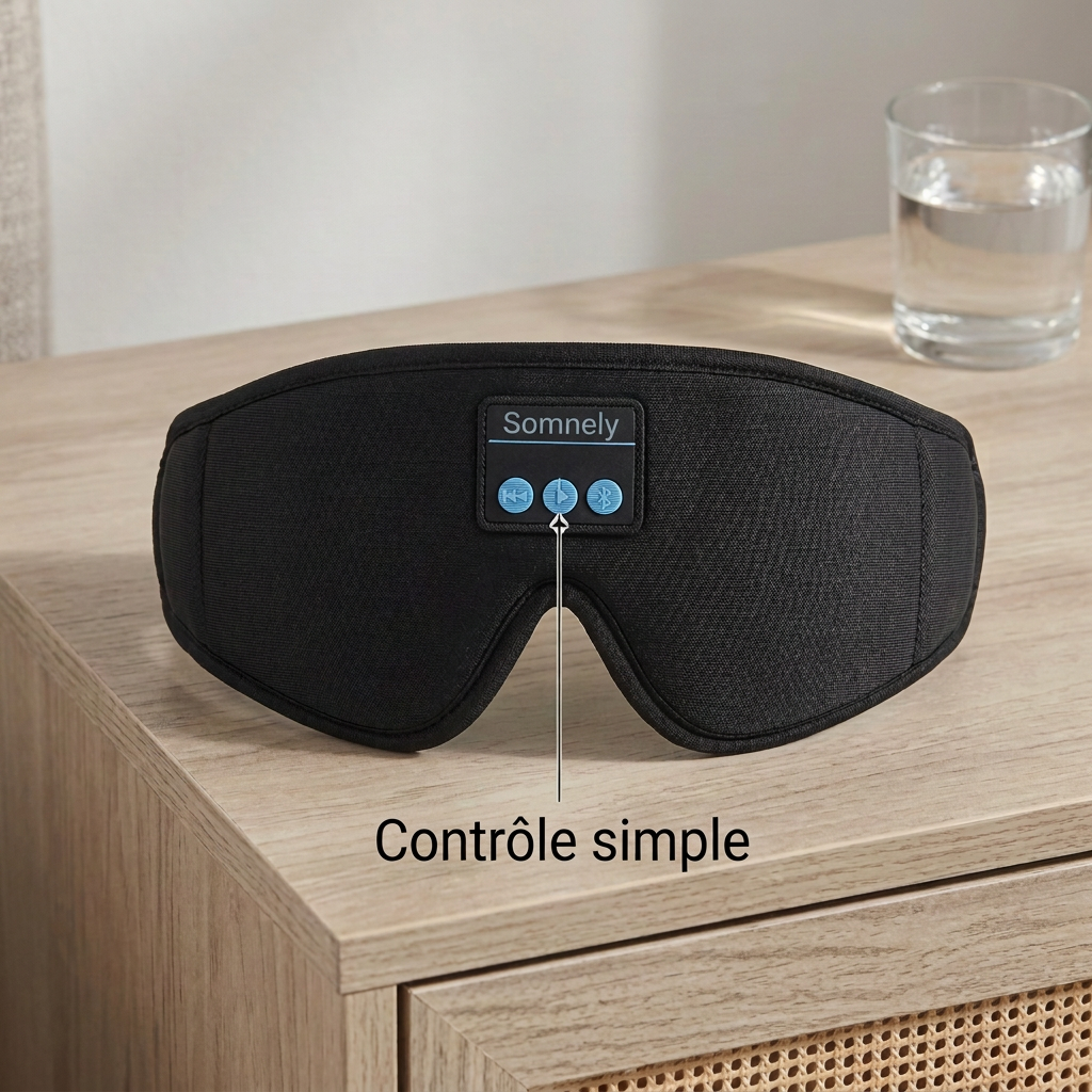 SOMNELY – Masque de Sommeil Bluetooth 3D à Mémoire de Forme avec Écouteurs Intégrés
