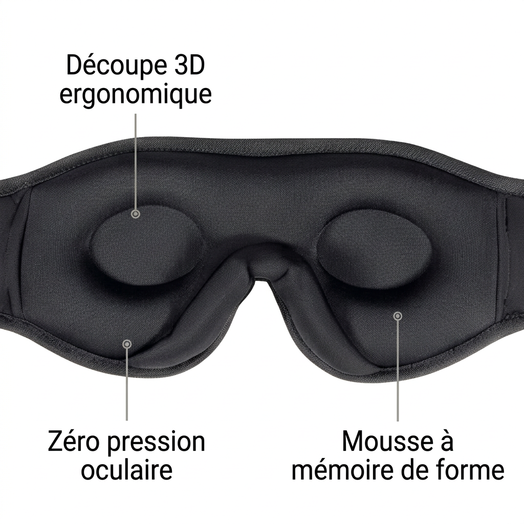 SOMNELY – Masque de Sommeil Bluetooth 3D à Mémoire de Forme avec Écouteurs Intégrés